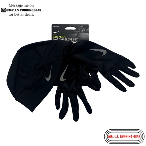 Nike Dri-FIT Running Hat & Glove Set NRC37082 - Picture 4 of 7